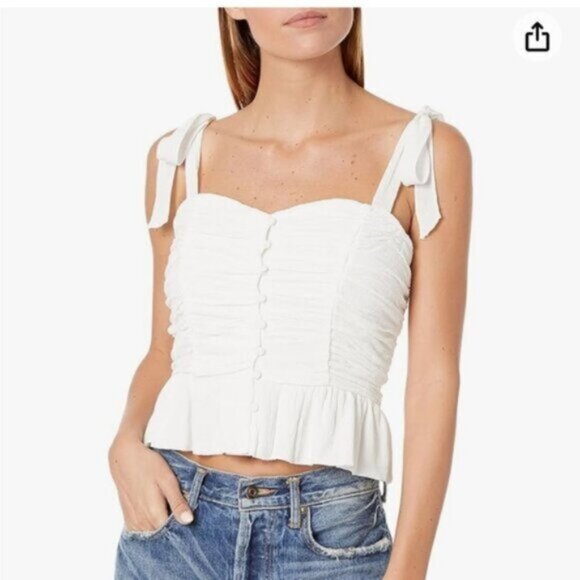 ASTR Duffy Sweetheart Neck Ruched Tank Top Size medium - Picture 1 of 4